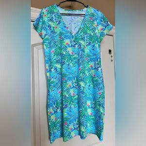 Lilly Pulitzer Blue and Green T-Shirt Dress